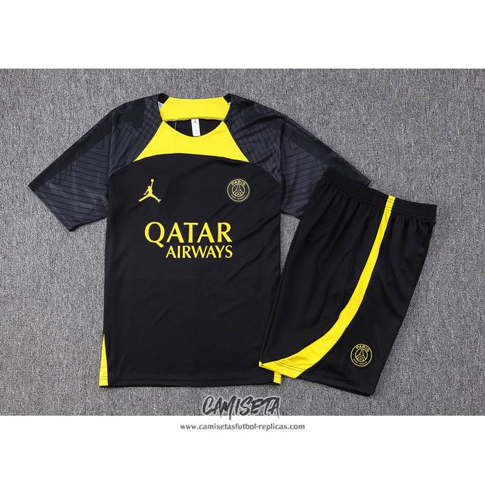 Chandal del Paris Saint-Germain Jordan 2023-2024 Manga Corta Negro - Pantalon Corto